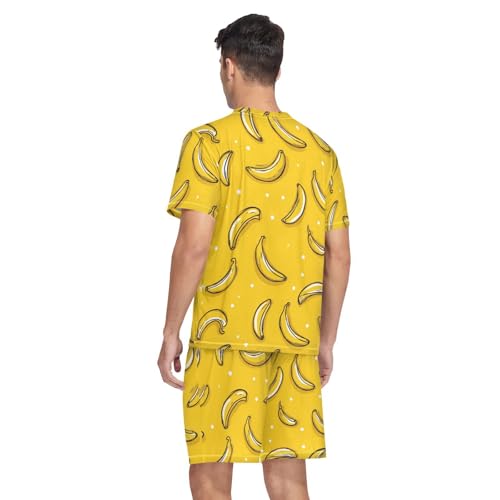 Sport Men’s Pajama Set Sleepwear PJs Lightweight Short Sleeve Shirts and Shorts Soft Comfy Sleep Sets Small Size2