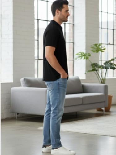 Image of Leriya Fashion Men Poly Cotton Fabric | Vertical Textured Knit | Collar Neck | Button Closure | Casual & Office Wear | S-2XL