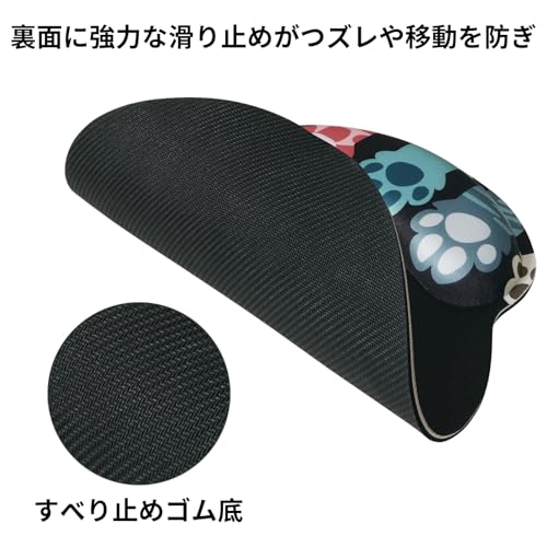 OwnestX マウスパッド かわいい猫の足リストパッドマウス リストレスト一体型 低反発メモリーフォーム 疲労軽減 滑り止めマウスパッド ゲーム 仕事用 ブラック