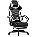 Price comparison product image LUCKRACER Gaming Chair, Fabric Ergonomic High Back Computer Chairs with Footrest, Lumbar Support and Headrest, Heavy Duty Home Office PC Chair for Adults