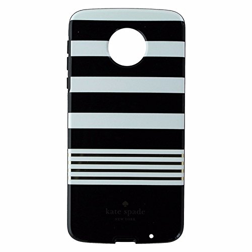 Kate Spade New York Flexible Hardshell for Moto Z Droid - Black and White Stripe