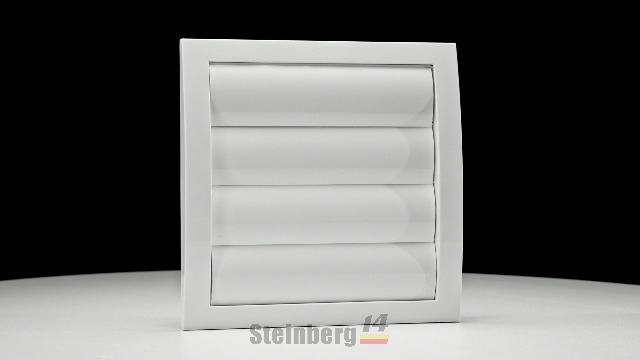 Weiße Wandlüftungsabdeckung Mit Schwerkraftklappe, 125 Mm – Aus Wetterfestem ASA-Kunststoff