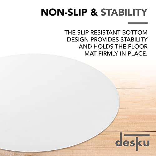 Desku - Circle Gaming Chair Mat, Computer And Office Chair Mat For Hard Floors, Clear, 46 Inches #TOP3