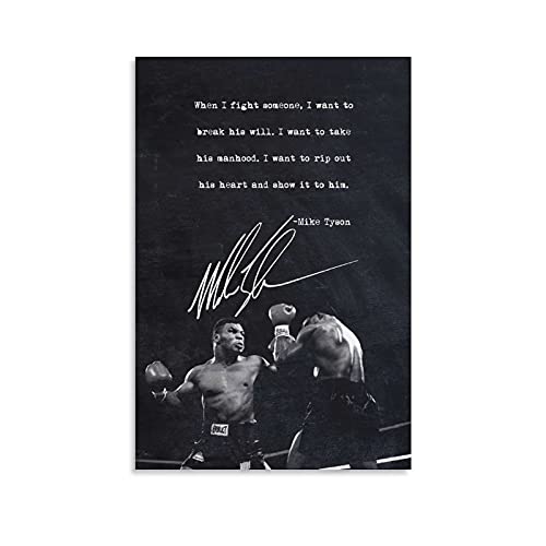 GNKIO Motivational Well-Known Saying Poster Boxing Mike Tyson Poster Decorative Painting Canvas Wall Art Living Room Poster Bedroom Painting 12 x 18 Inch (30 x 45 cm)