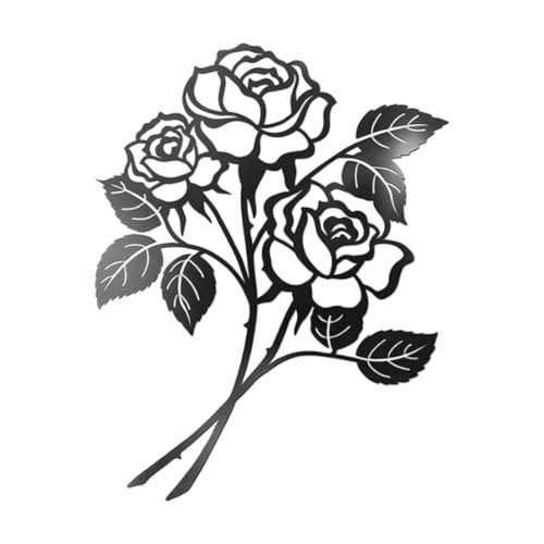 Kuntesetty Adorno de Pared con Flores Rosas, Figura de Metal, Accesorio para Fotografía