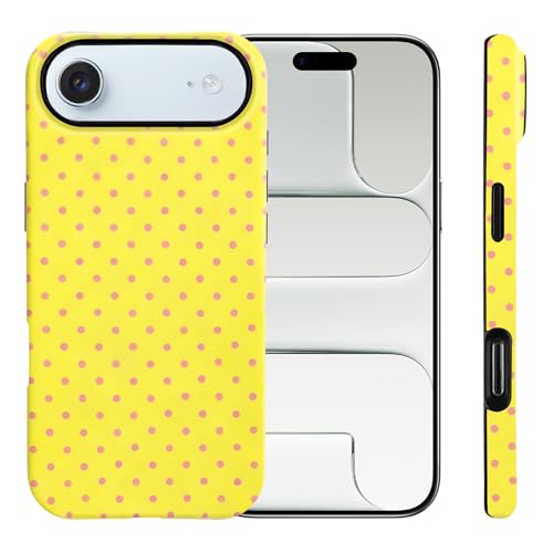 Coque iPhone 17 Air idée cadeau jolie protection jaune à pois pour fille