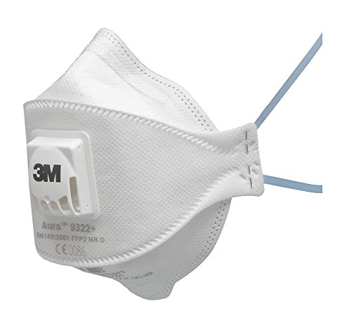 3 M 9322 + Aura FFP2 V flach zusammenklappbar, EN-Sicherheit zertifiziert