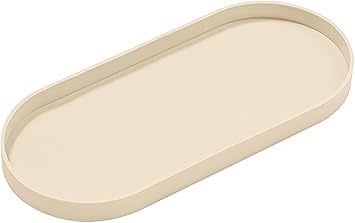 Silicone Trinket Tray Oval, 8.6 Inch x 3.8 Inch Beige Serving Trays Towel Storage Dish Plate Tea Fruit Trays Jewelry Plate Decorative Storage Tray (Biege)