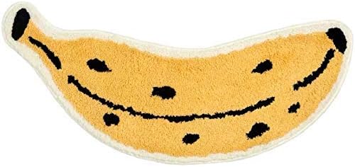 Banana Bath Mat, Fruit Bathroom Rug, Creative Cute Floor Doormat for Bedroom Bathroom Entryway, Ultra-Soft Water Absorbent Non-Slip Designer Kids Baby Play Mat, 39.3”x18.5”