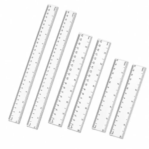 Lineal 6 Stück Transparente Kunststofflineale 15cm 20cm 30cm Lineal Präzisionsmesswerkzeug Für Schule Büro Zeichnen Lernen Mathematikunterricht Ingenieure Architekten