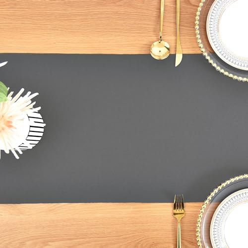 Farmhouse Grey Table Runner Dining Table Runners 90 Inches Long Coffee Table Runner for Dresser Living Room Bedroom Holiday Party Banquet 12X90 Inch by Wolkemer - Image 8
