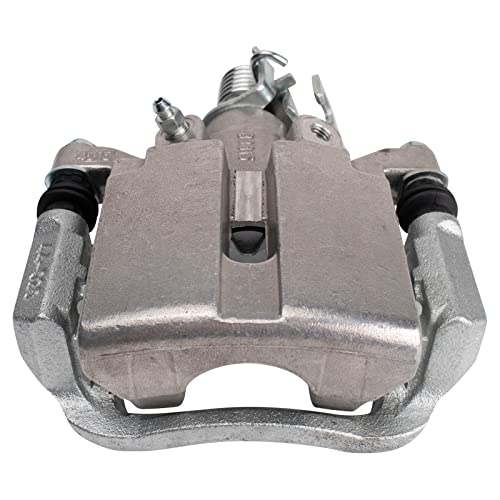 Image of TRQ Performance Rear Brake Pad and Rotor Set Semi Metallic Slotted Drilled G Coated Rotors Calipers Compatible with 2004 Pontiac Grand Prix
