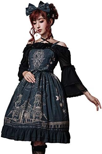 Amazon 姫洋服 ロリータ Lolita ワンピース トナカイの町 唯美 姫式 華麗 ゴシック 暗い風 ドレス アニメ 洋服 Cosplay 女性l コスプレ 仮装 通販
