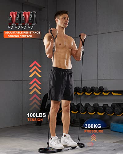 Foldable Push Up Board With Resistance Bands, Pushups Bar At Home Gym,Push Up Handles For Floor, Portable Strength Training Equipment For Men And Women #TOP3