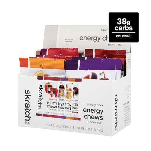 Image of Skratch Labs Energy Chews | Gummies for Running, Cycling & Endurance Quick Carbs for Athletes, Easy to Digest, Real Fruit | Gel Alternative for Runs & Rides | Variety Pack 10 Pack | Gluten Free, Vegan