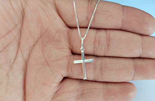 Corrente Cordão Masculino 60cm Pingente Cruz Crucifixo Prata 925