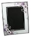 Beautiful Purple Glass 5" x 7" Photo Frame with Flowers and Butterflies By Haysom Interiors