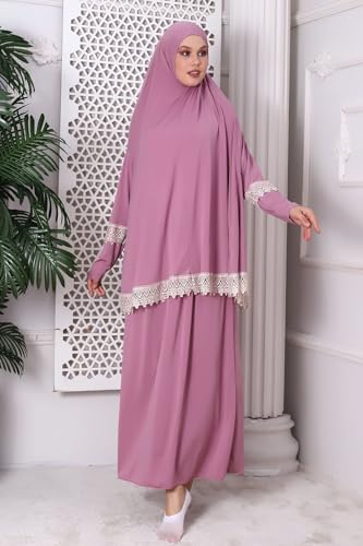 Image of Muslim Dresses for Women, Two-Piece Long Sleeve Islamic Prayer Dress, Hijab