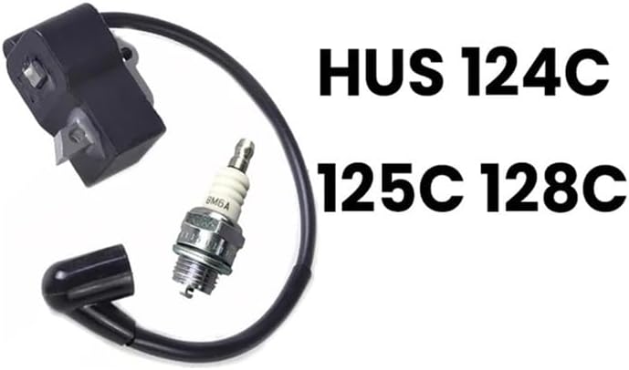 #530039224#545046701 Ignition Coil with BM6A Spark Plug Fit for Husq 124 125 128 Line Trimmer Brush Cu ZF190-HHS