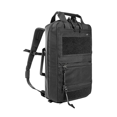 Tasmanian Tiger TT Survival Pack 16L Taktischer Flucht-Rucksack, Daypack, Wander-Rucksack mit Regen-Hülle und Organizer Pouches, Schwarz