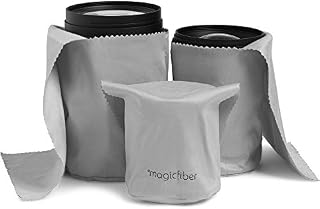 MagicFiber Microfiber Camera Lens Pouches (3 Pack) Ultra Soft Bags with Built-in Cloth