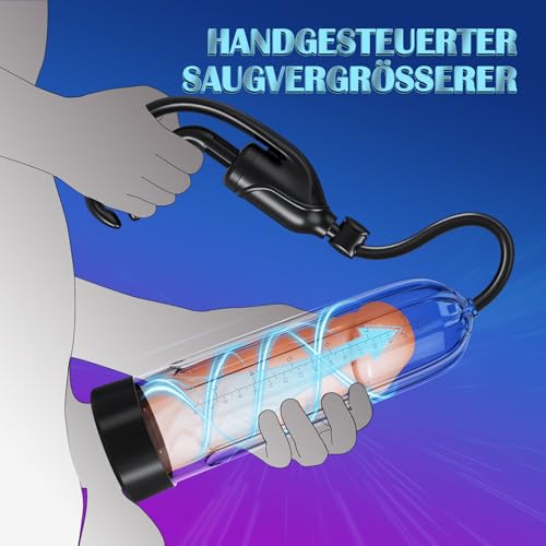 Penispumpe Sex Spielzeug für Paare - Penis Extender Masturbieren für die Mann Extrem Sex, Erotisches Sexspielzeug Vakuumpumpe Masturbator Toy Handfrei, Penisvergrößerung Sucking Stimulation Machine