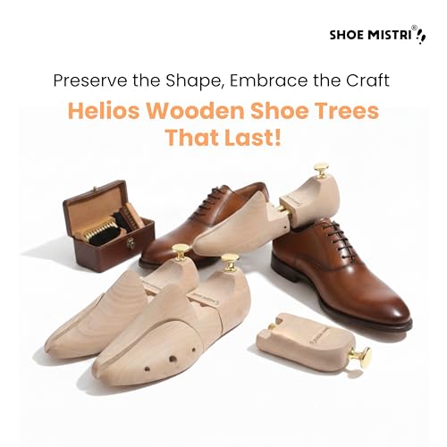 Image of Shoe mistri Cedar Wood Shoe Tree for Men & Women - Adjustable Shoe Stretcher for Perfect Shape - Moisture & Odor Absorbing Shoe Shaper with Flexible Split-Toe Design - Protects Leather