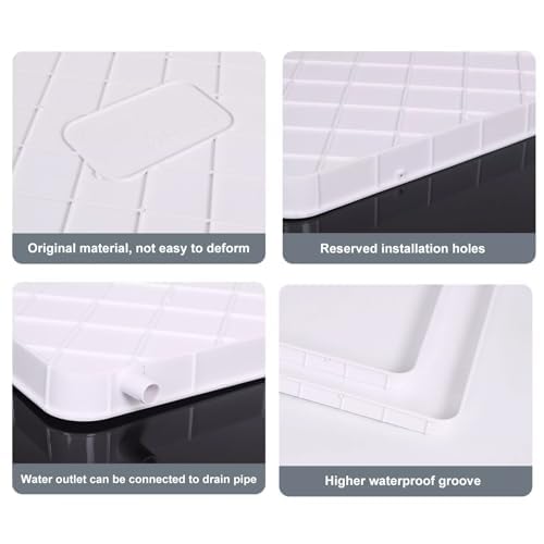 Generico Bandeja de drenaje de condensado universal AC con tubo de drenaje, kit de instalación para aire acondicionado interior y exterior