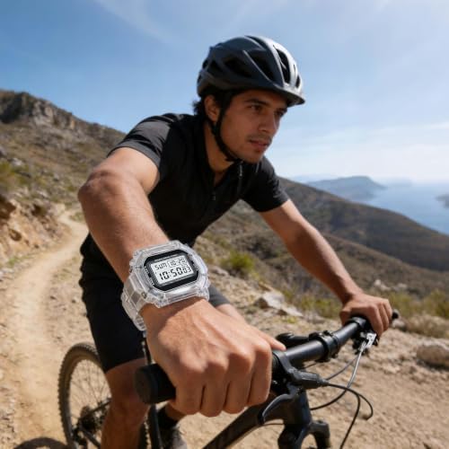 Vcimostclp Transparent LED Sports Wristwatch Unisex with Light Display - 2