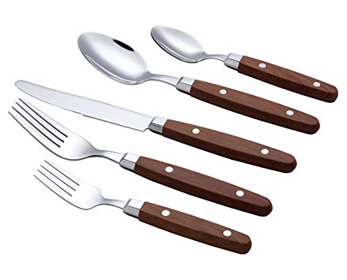 image for ANNOVA Silverware Set 20 Pieces Stainless Steel Cutlery Color Handle R