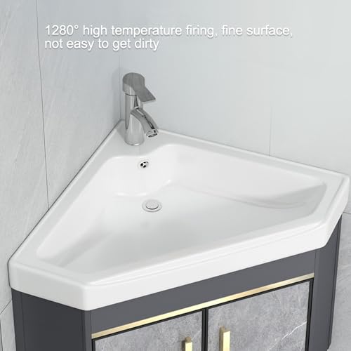 Mueble de baño de esquina con grifo de agua fría y caliente y lavabo mini 8