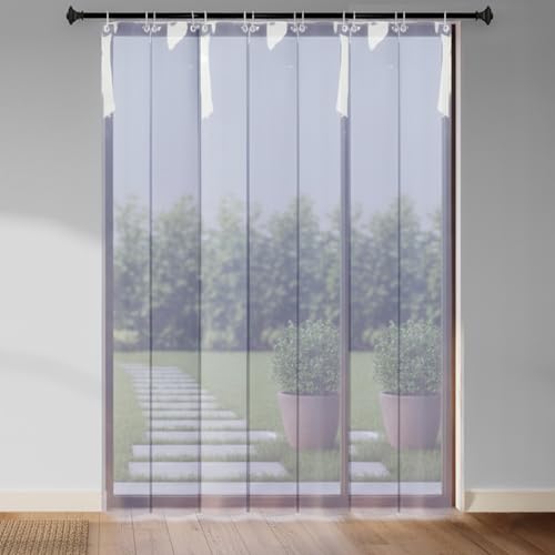 Image of The Furnishing Tree Transparent PVC AC Strip Curtain 8 Ft Long - Set of 6 Strips (9 inch / 22.86 cm Width Each), 0.5mm Thickness Door Curtain for Home, Balcony & AC Room