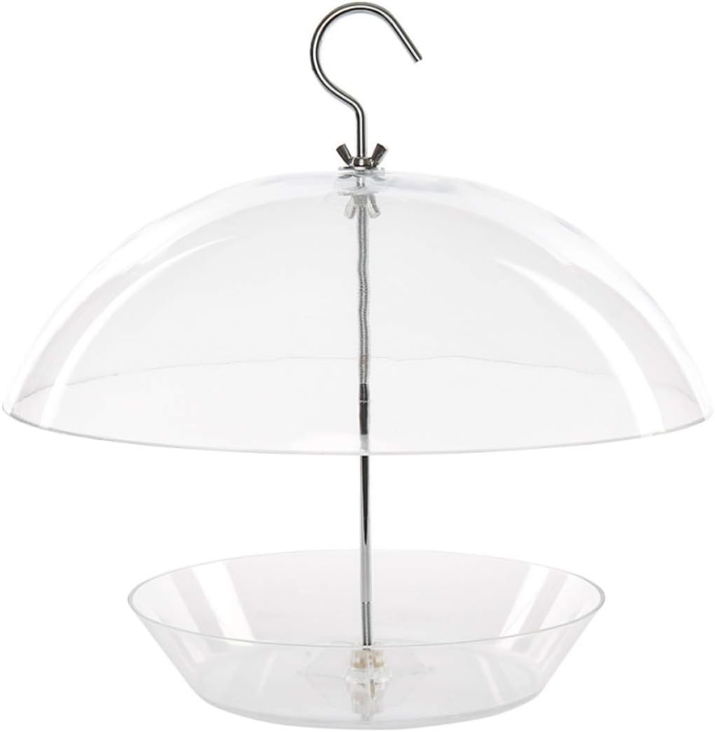 Clear Covered Dome Bird Seed Feeder For Small Birds - Fully adjustable so you can choose which size of bird you want to feed.