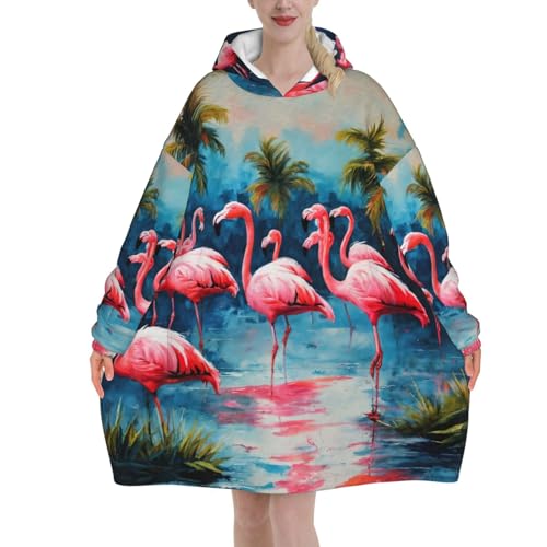 Sweat à capuche couverture flamant rose idéal pour les soirées d'hiver