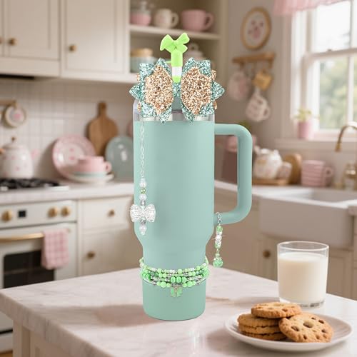 Hpebl 9PCS Accessories for Stanley Cup 30 40oz Tumbler Accessories,Green - image 6