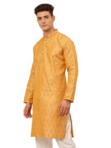 Image of Jompers Silk Blend Men's Woven Design Kurtas.