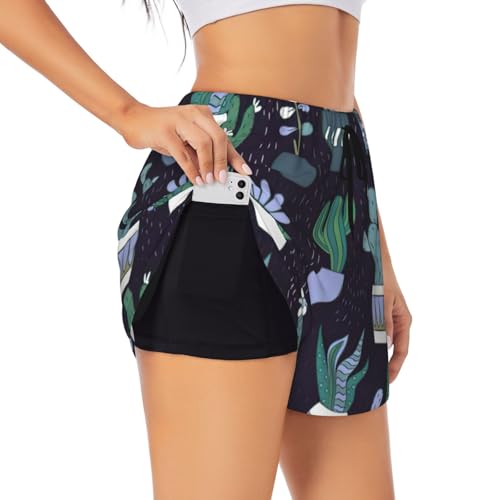 Short de yoga double couche cactus pour femme | Gym & Fitness