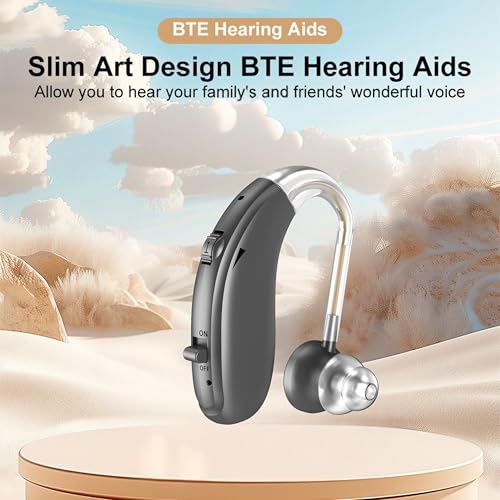Image of Fastwell F27 Rechargeable Hearing Aids for Adults with Hearing Loss, 360 Degree Rotation Ear Hook, Digital Noise Reduction Ear Machine, Single Ear (Grey) 1-Year Warranty