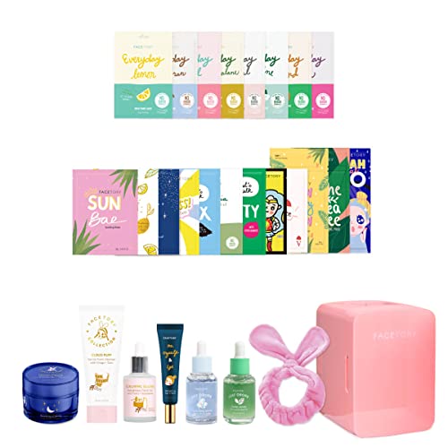 Facetory Ultimate Story Collection 4.0 With Skincare Fridge And Facial Sheet Masks For Hydrating, Moisturizing, Soothing #TOP13