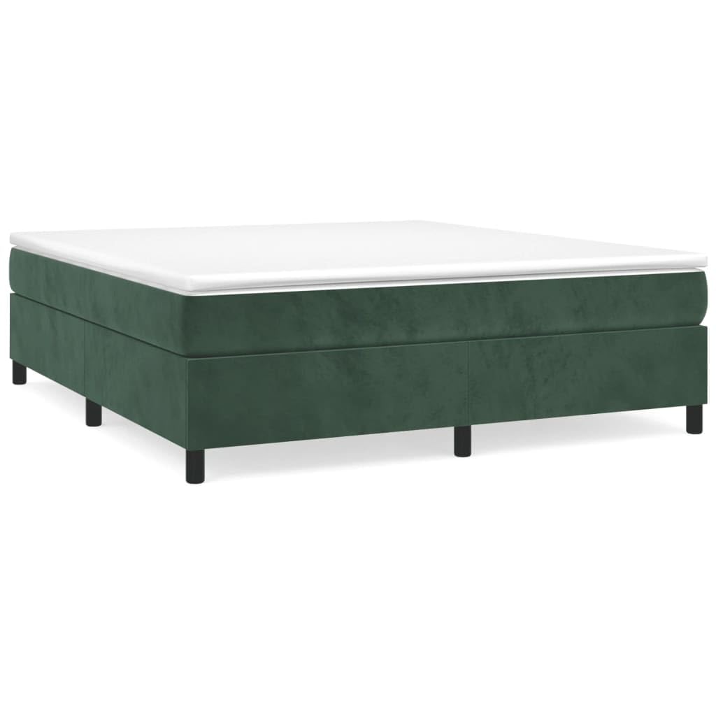 BaraSh Boxspringbett Polsterbett Bettkasten Betten Boxspringbetten Dunkelgrün 200x200 cm Samt