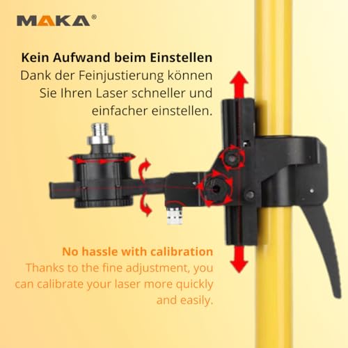 MAKA Teleskopstange - Einstellbar von 80-360 cm - 1/4 & 5/8 Zoll mit Schnellverschluss und Feineinstellung - Schnelle und flexible Positionierung