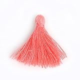 100 nuevo y de alta calidad Mezcla 50 Uds 27mm Mini Borla Colgante con Flecos Material de Bricolaje Cordones de algodón Borla Trim Prendas de Vestir Cortinas Joyas Decoración Borlas Encaje-Coral
