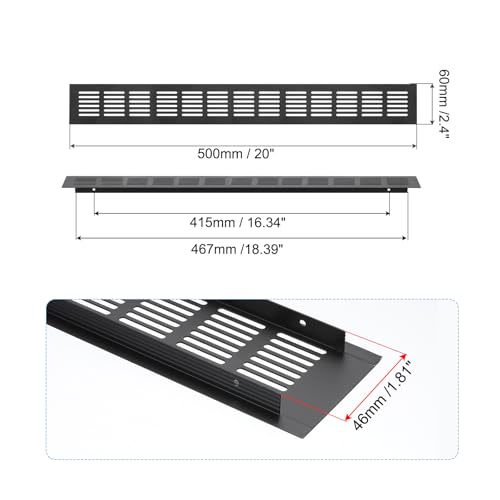 Grille de ventilation meuble noir PATIKIL grille aération aluminium armoire dressing