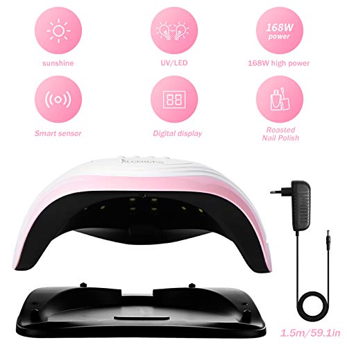 MUOIVG Lampada Unghie LED UV Professionale,168W