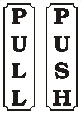 Pull Push stainless steel of size 6x2, For door glass, Self Adhesive