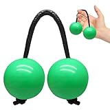Jersvimc 2 Pair Aslatua Shakers Kashaka Shaker Instrument, African Rhythmic Ball Hand Percussion Musical Green Shaker Balls for Adults