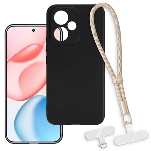 OAGELIM 2-in-1�ی�P�[�X�ƃ��X�g�X�g���b�v Huawei Honor 400 Pro 5G China �Ƃ̌݊������� ���O���\�ȃ��j���[�h�t���d�b�J�o�[�A����~�ߕ����h�~�O���b�v�n���h�� (�u���b�N + �S�[���h)