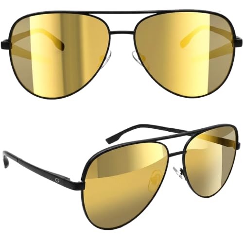 Image of grinderPUNCH XL XXL Aviator Sunglasses Men Big Head Oversized Polarized | 148mm and 153mm XL XXL Sizes, Fits Big Heads and Large Faces, Polarized UV400 Aviator for Men, Driving
