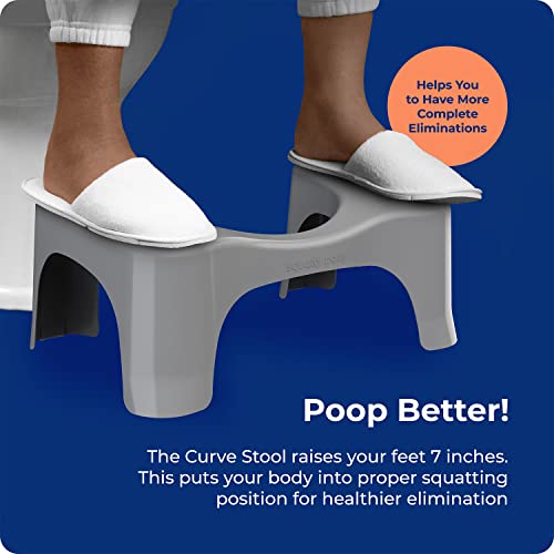 Squatty Potty The Original Bathroom Toilet Stool, Curve Lightweight With Sleek And Modern Design, Gray, No Flavor, 7" #TOP2