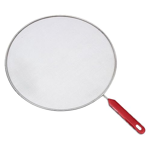 Splatter Screen Guard Stainless Steel, Splash Guard Grease Splatter Guard, Non-Stick Extra Fine Mesh Weave for Cooking & Frying Pans Pots Skillets, Silver (25cm, 29cm, 33cm) (White, 25cm)